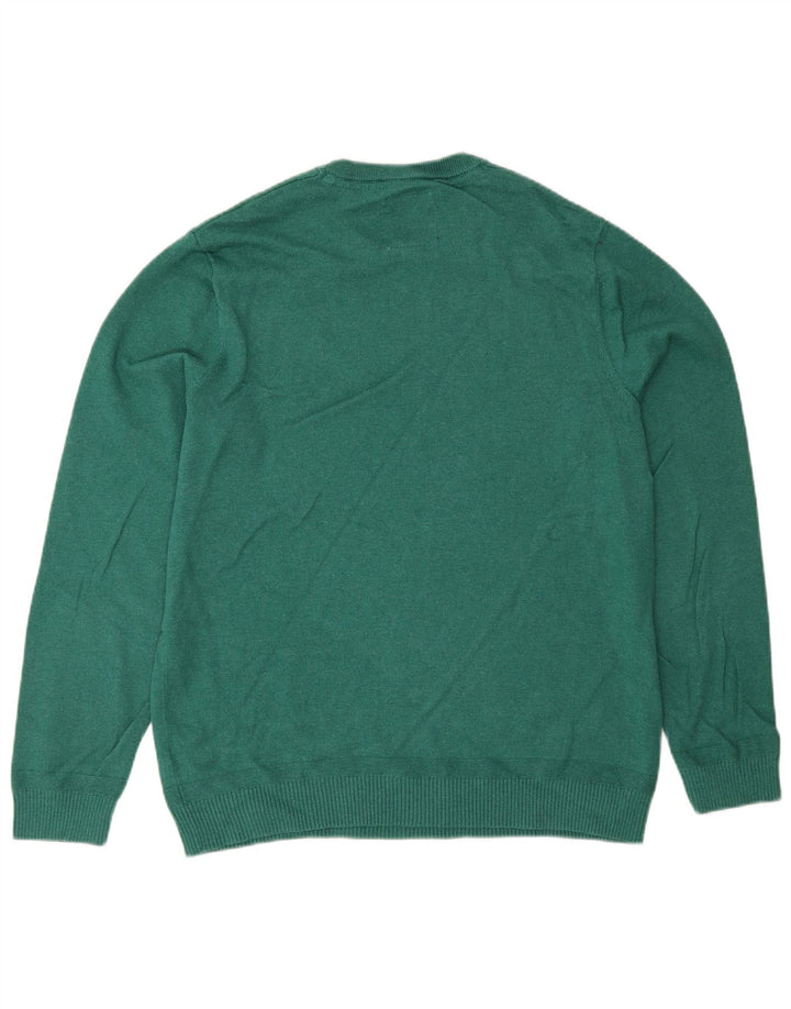 Suéter masculino Fat Face com gola redonda e algodão verde médio