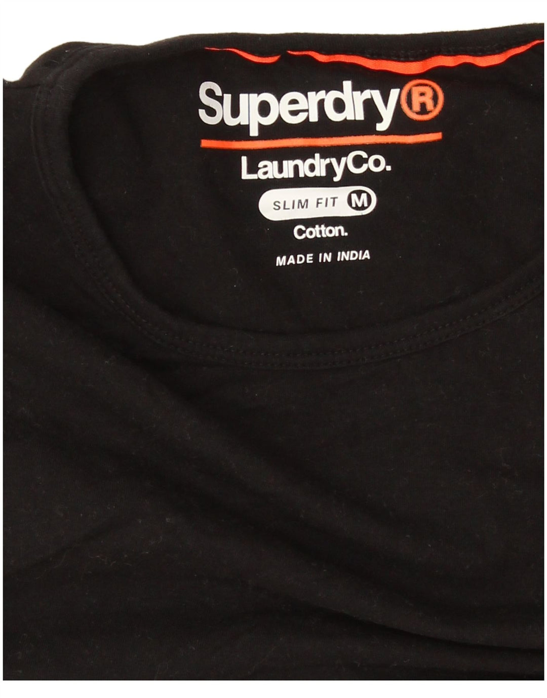 Camiseta masculina Superdry Slim Fit Top Médio Algodão Preto