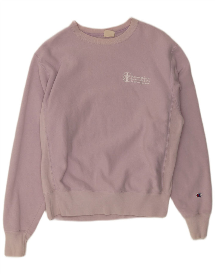 Jumper de moletom feminino grande Champion UK 14 algodão roxo médio