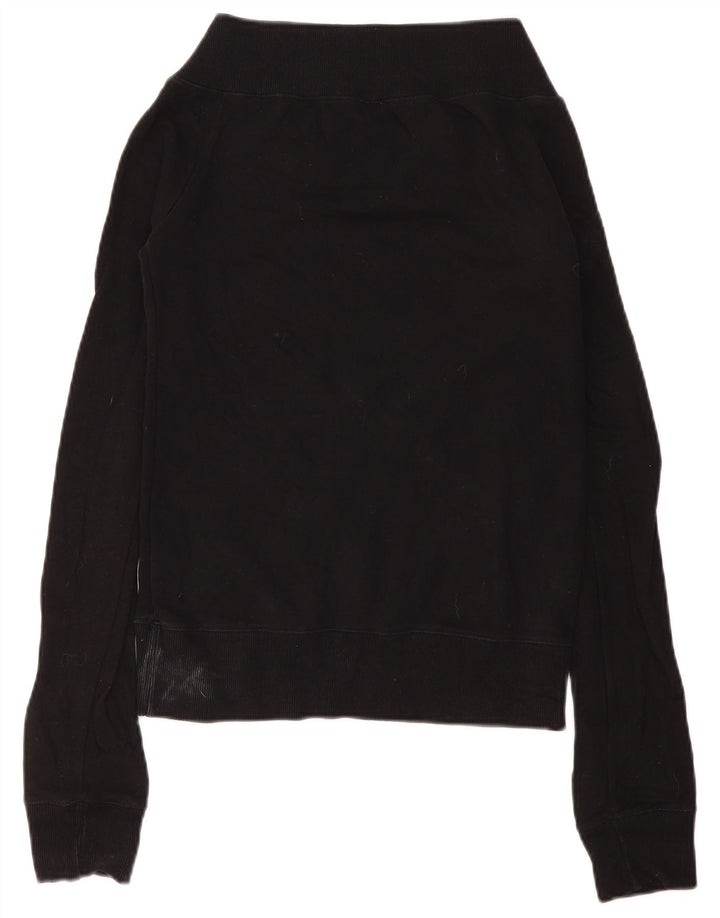 Suéter gráfico feminino Fiorucci Reino Unido 10 pequeno algodão preto