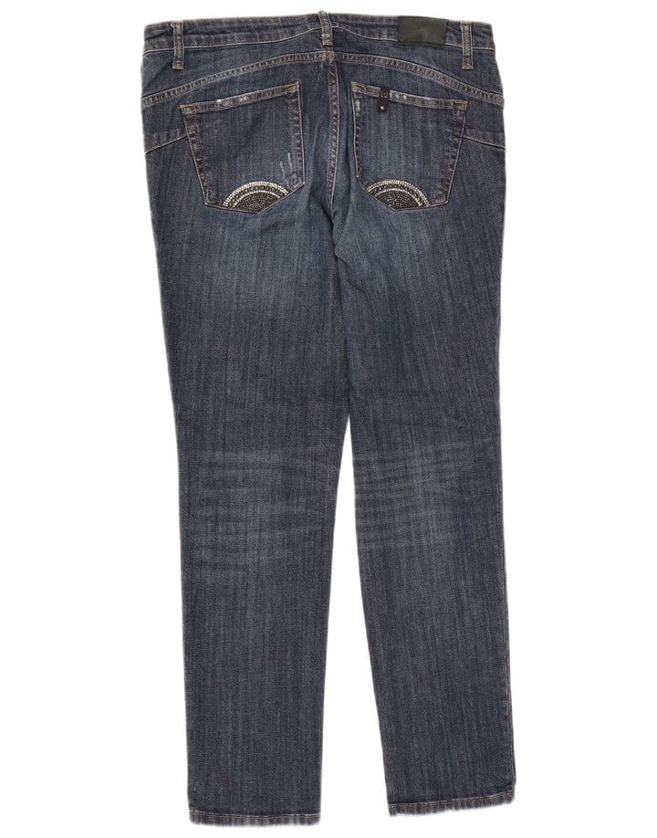 Liu Jo Jeans feminino slim desgastado W31 L28 algodão azul