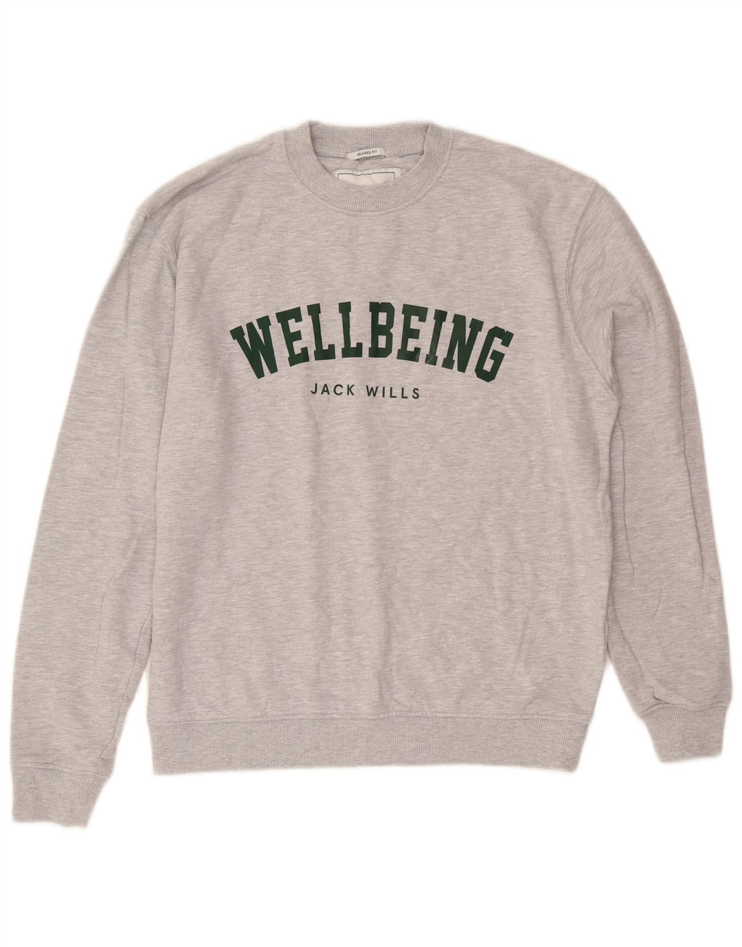 Jack Wills moletom masculino com ajuste relaxado gráfico jumper cinza médio salpicado