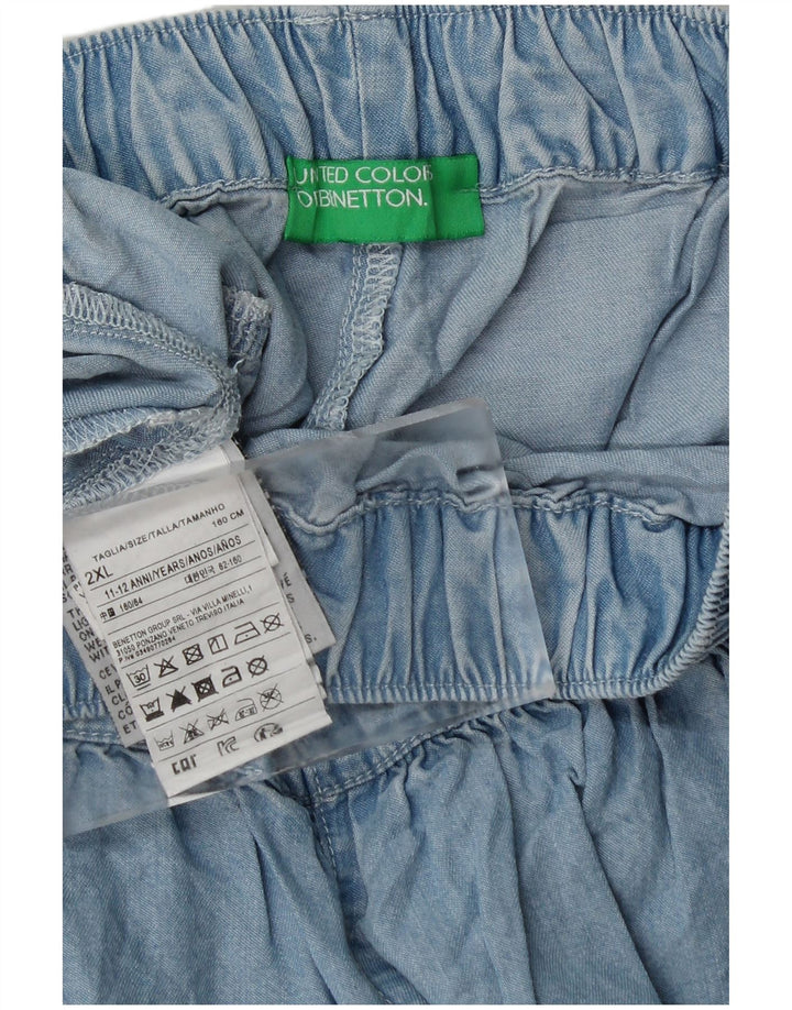 Shorts casuais femininos BENETTON 11-12 anos 2XL W28 Azul Lyocell