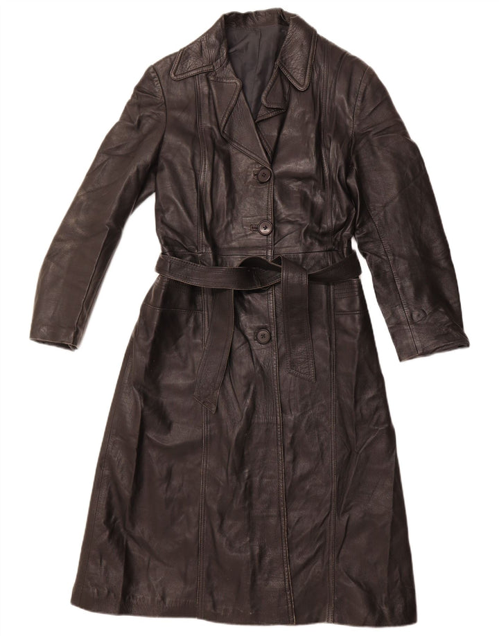 Casaco de couro feminino VINTAGE IT 40 pequeno preto