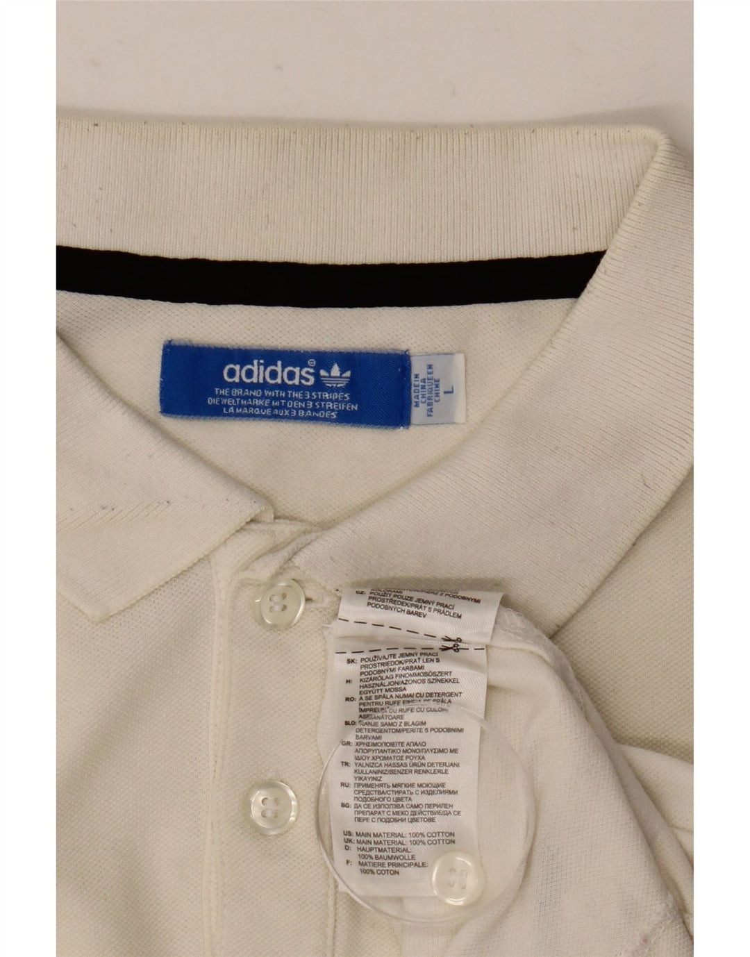 Camisa polo masculina Adidas grande algodão branco