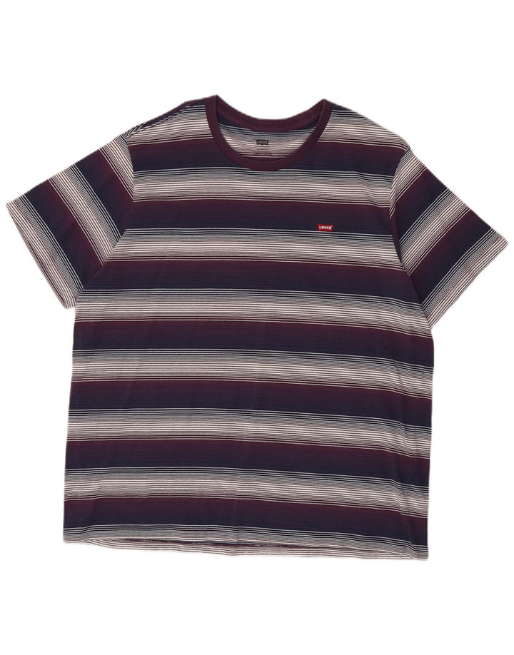 Camiseta masculina padrão Levi's Top XL algodão listrado multicolorido