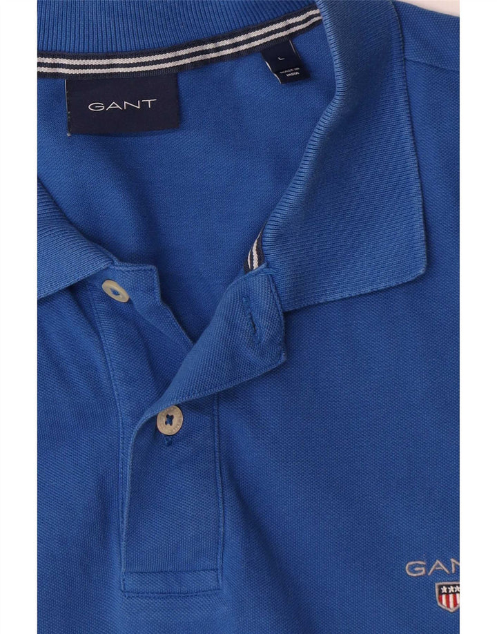 Camisa polo masculina Gant grande algodão azul