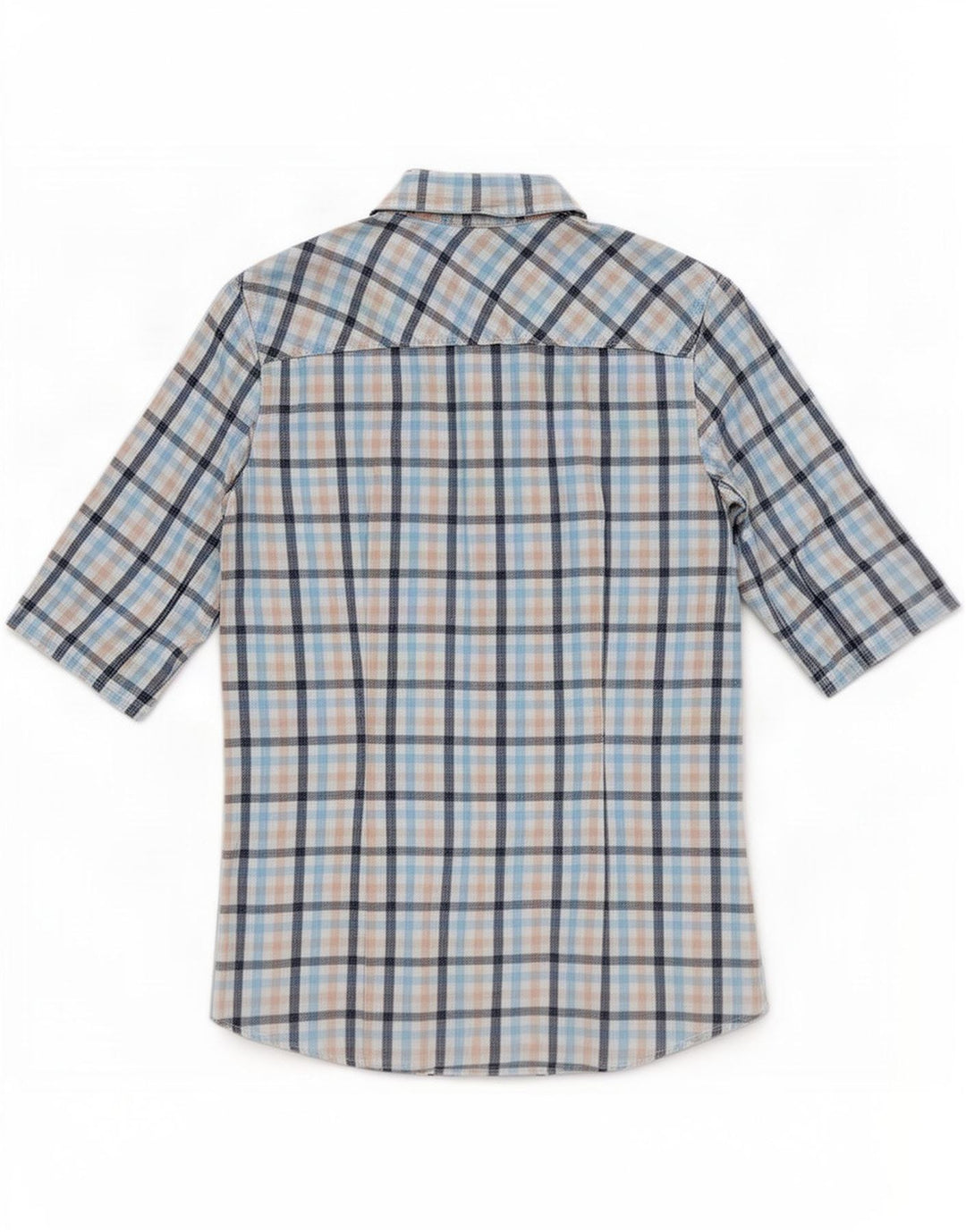 Camisa feminina de manga curta Tommy Hilfiger US 8 média multicolorida guingão