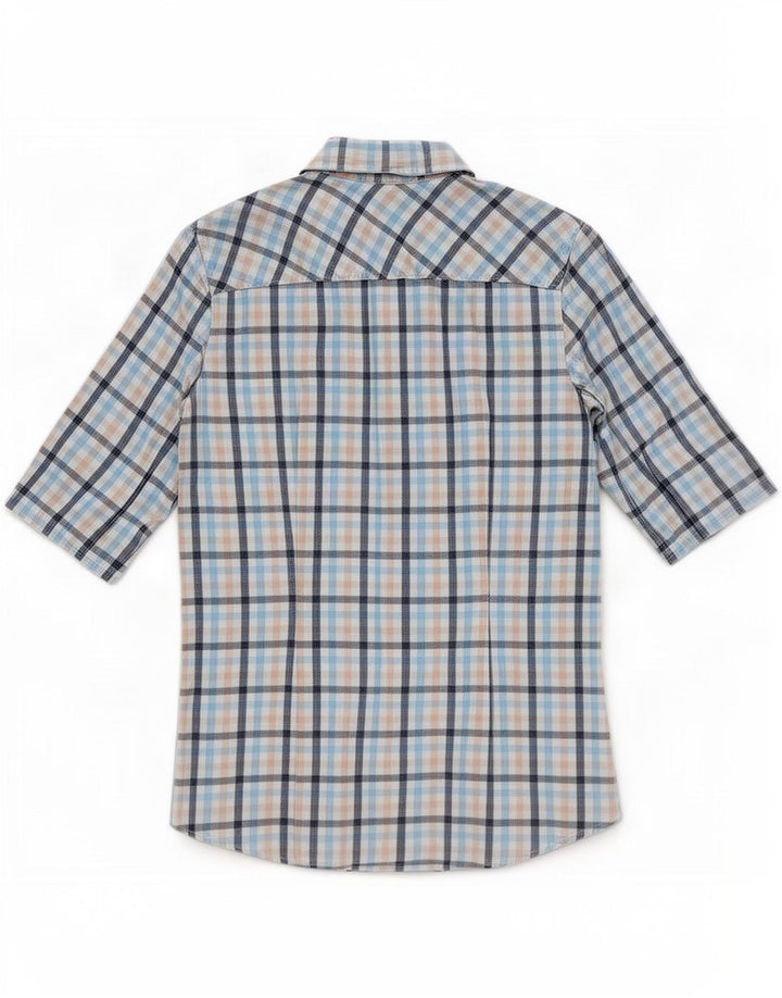 Camisa feminina de manga curta Tommy Hilfiger US 8 média multicolorida guingão