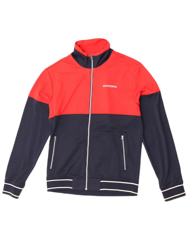 Diadora Womens Tracksuit Top Jacket UK 18 XL Vermelho Colourblock Poliéster