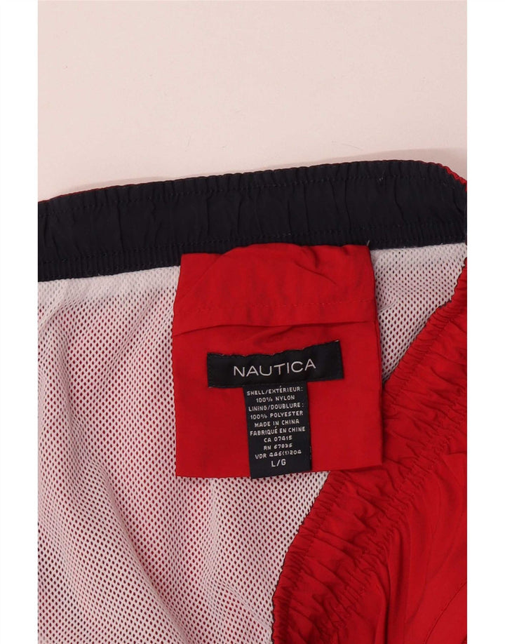 Nautica Mens Natação Shorts Grande Nylon Vermelho