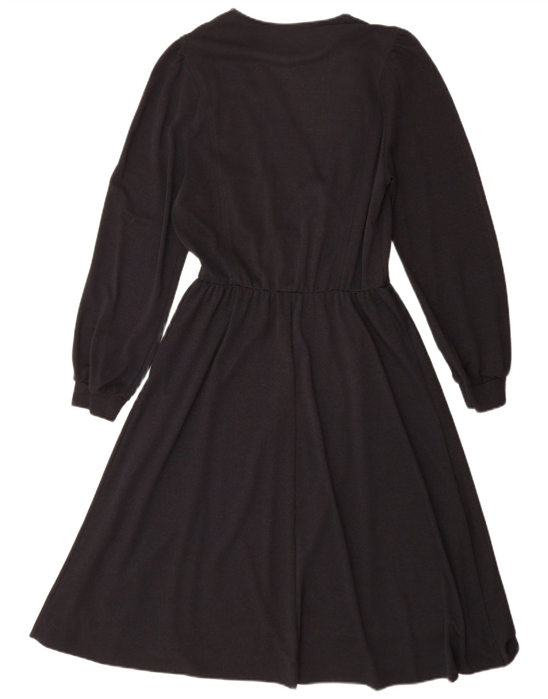 Vestido feminino vintage de manga comprida UK 14 médio preto