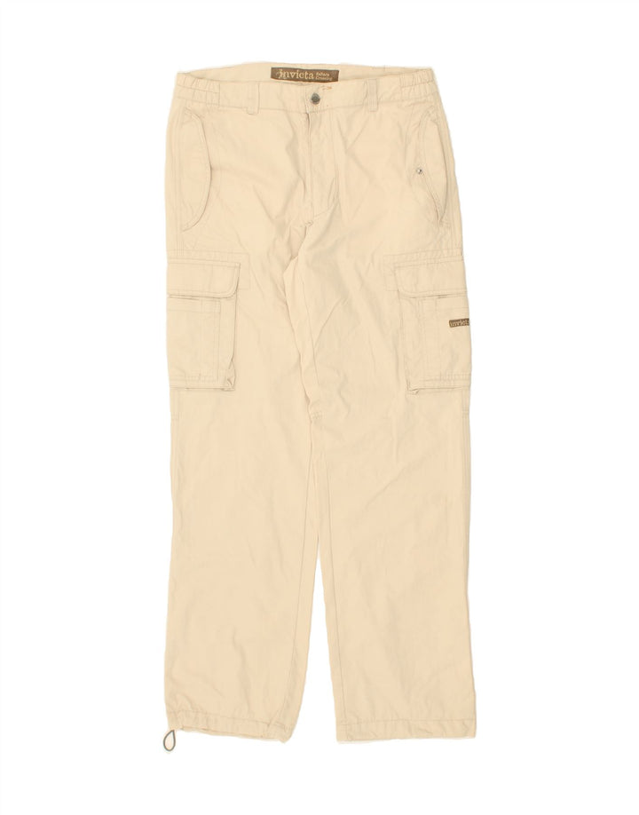 INVICTA Mens Straight Cargo Trousers Large W34 L32 Beige Cotton Vintage Invicta and Second-Hand Invicta from Messina Hembry 