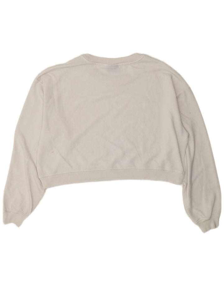 Freddy Womens Crop Oversized Moletom Jumper Reino Unido 14 Médio Branco