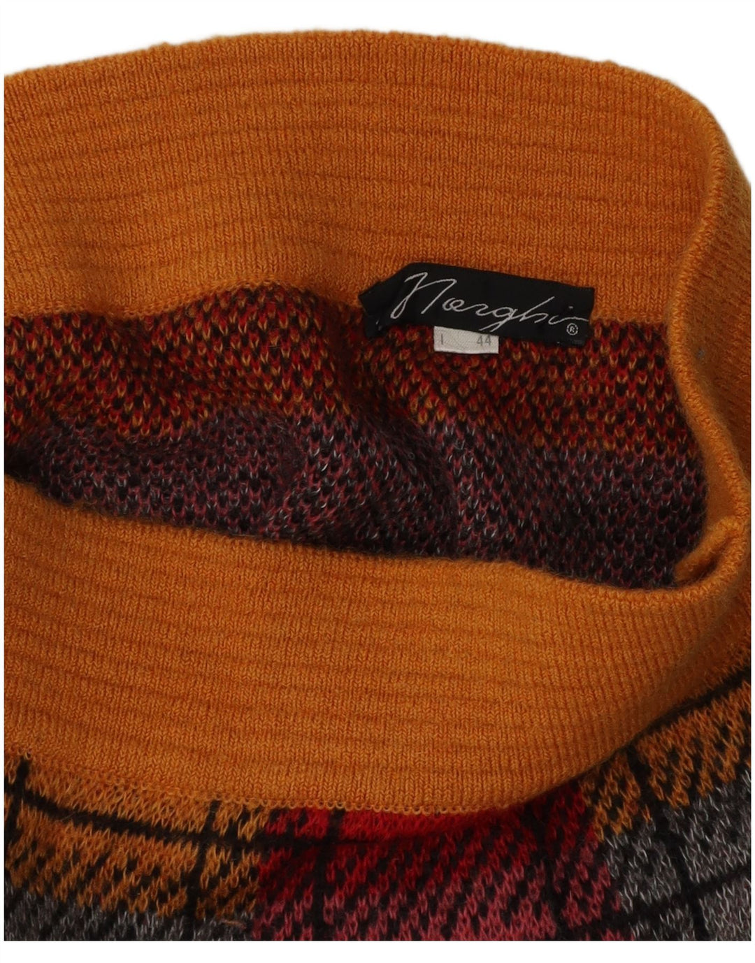 Saia lápis feminina vintage de malha IT 44 médio W26 xadrez multicolorido