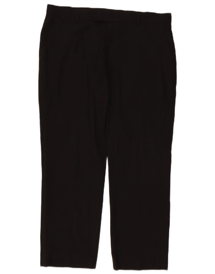 Calça masculina Marks & Spencer sob medida W38 L29 poliéster preto