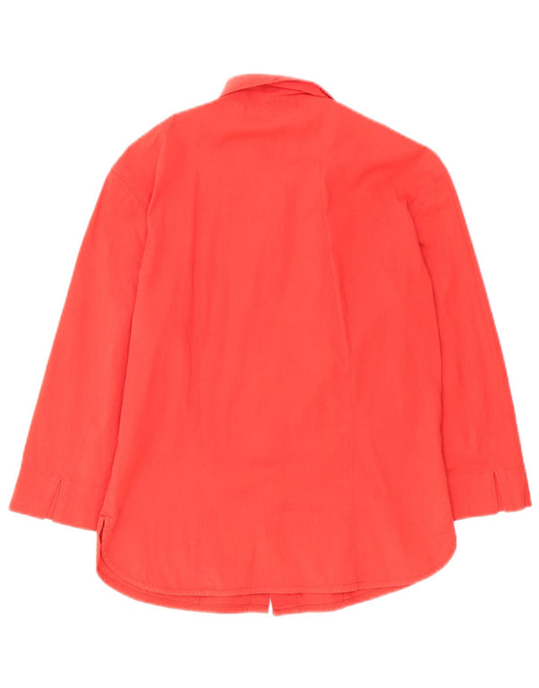 Camisa feminina manga 3/4 Calvin Klein Jeans Reino Unido 10 pequeno algodão vermelho
