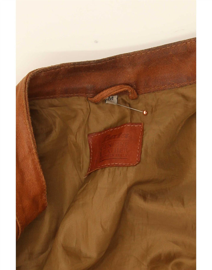 Jaqueta de couro masculina Bata UK 38 marrom médio