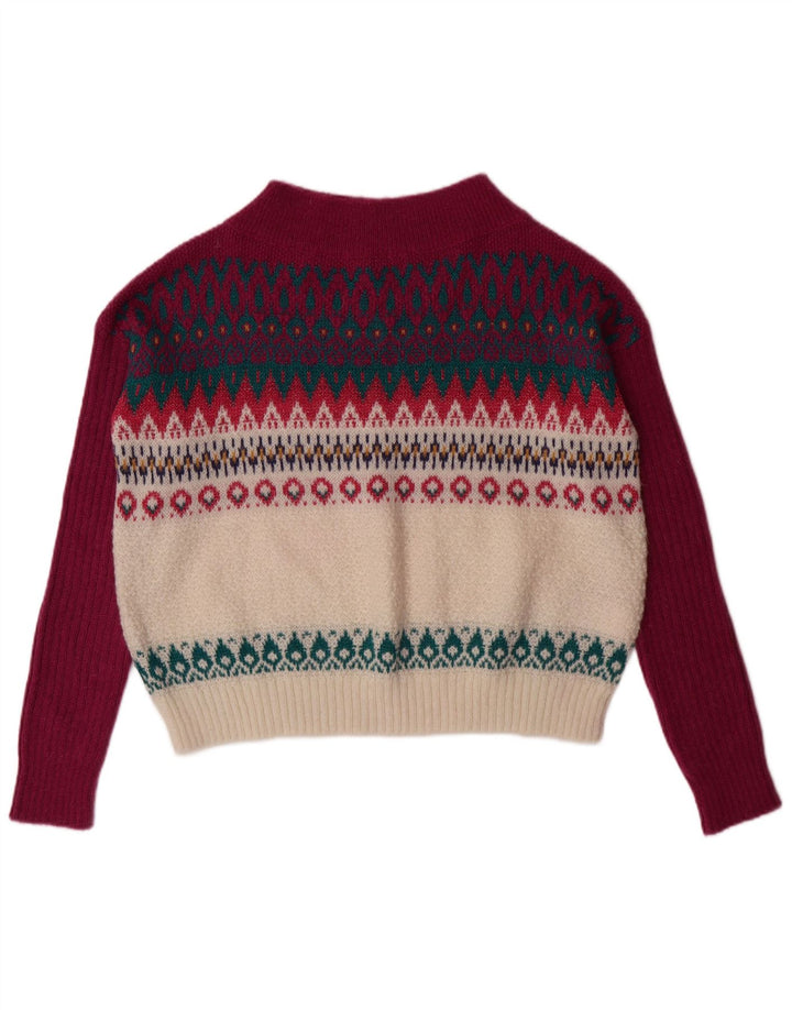 Suéter feminino Benetton com gola tartaruga Reino Unido 14 Médio Borgonha Acrílico