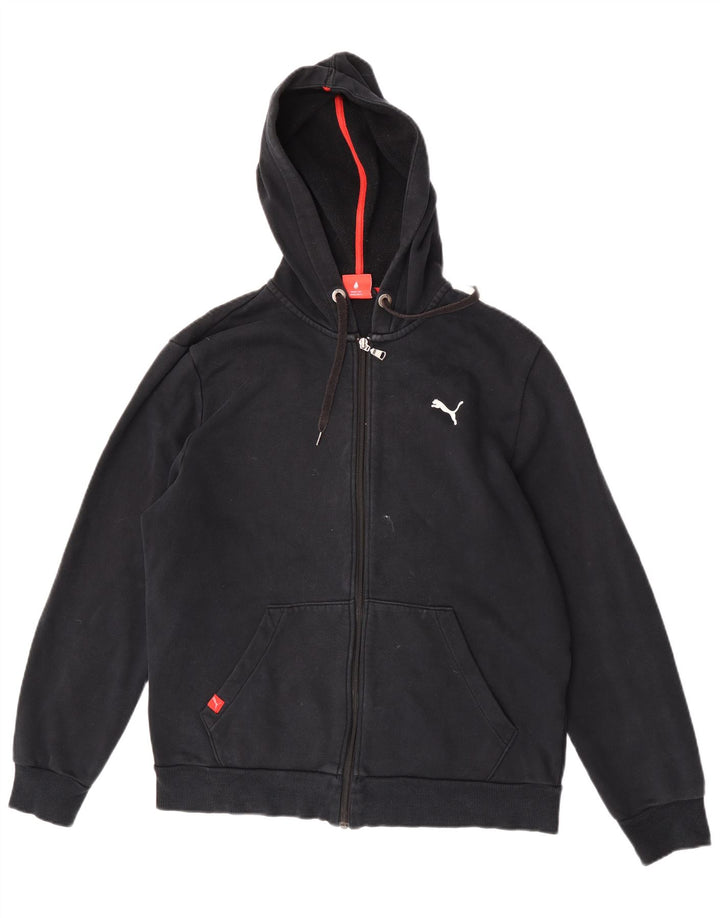 Suéter Puma masculino com capuz e zíper médio preto algodão
