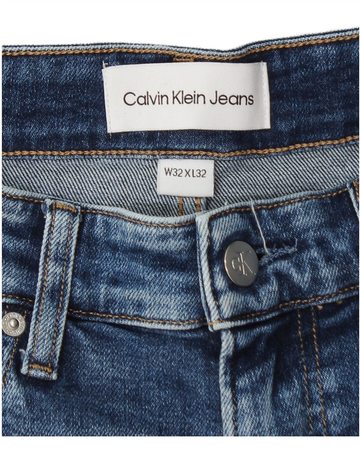 Calça jeans reta masculina Calvin Klein W32 L27 algodão azul