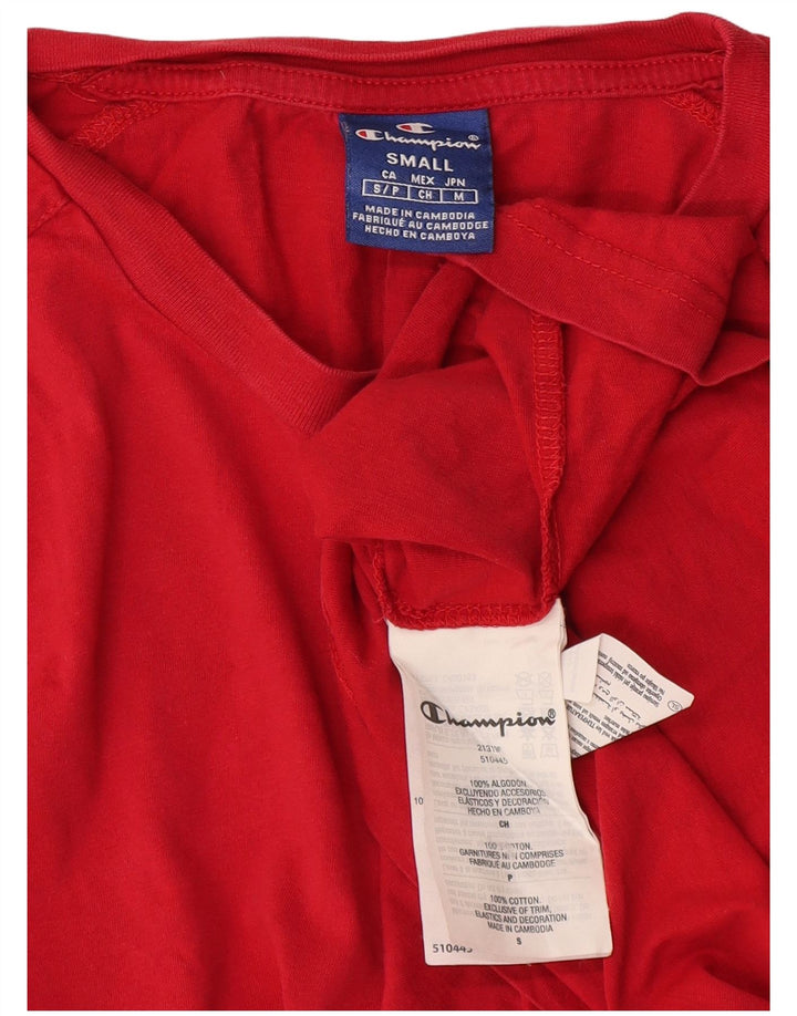 Camiseta masculina Champion pequena de algodão vermelho