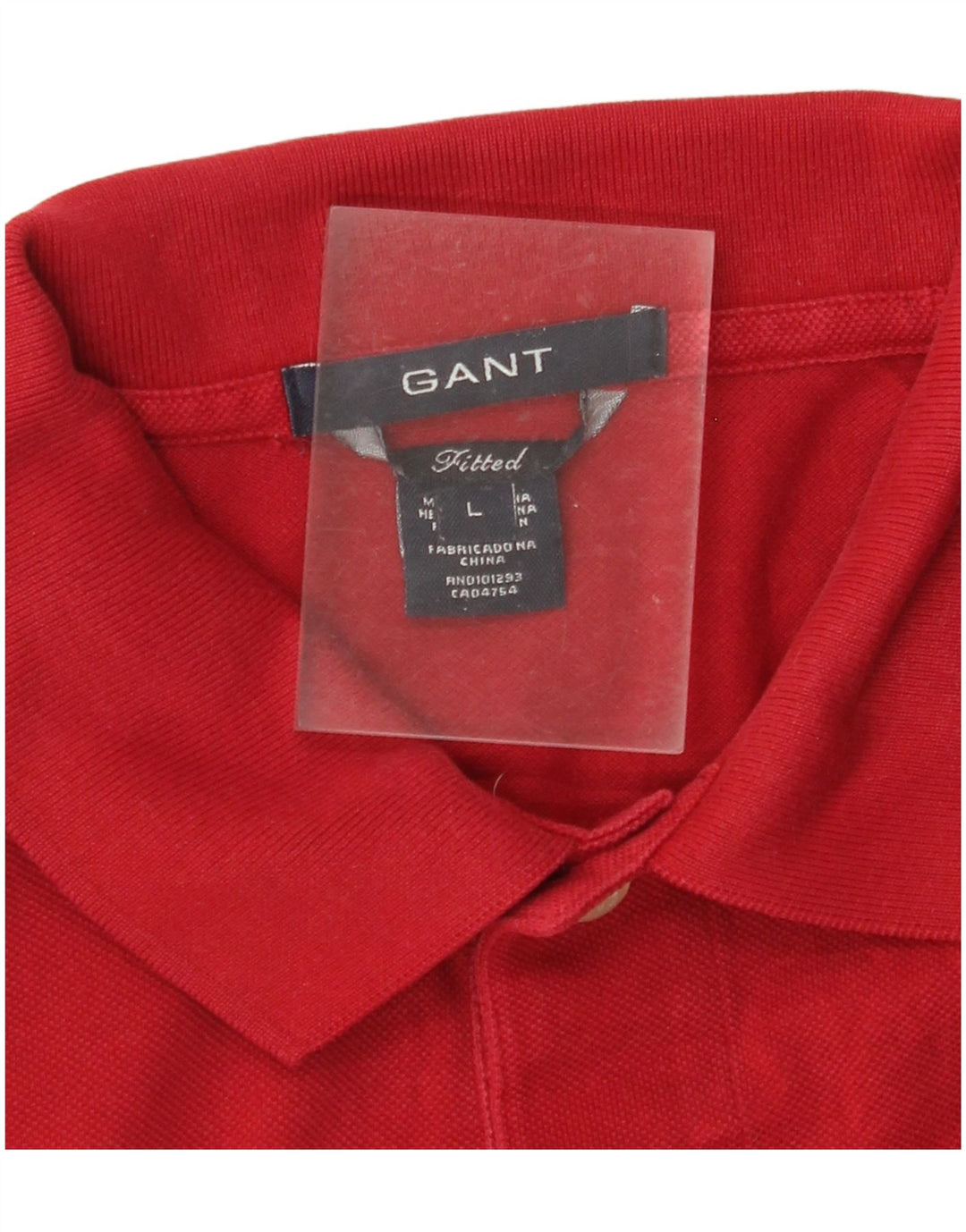 GANT Camisa polo masculina justa grande algodão vermelho
