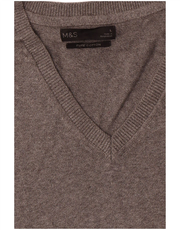 Regata masculina Marks & Spencer com colete grande de algodão cinza