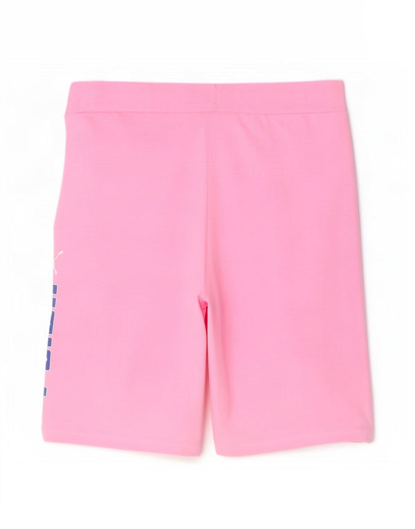 Shorts esportivos gráficos Puma para meninas 15-16 anos algodão rosa