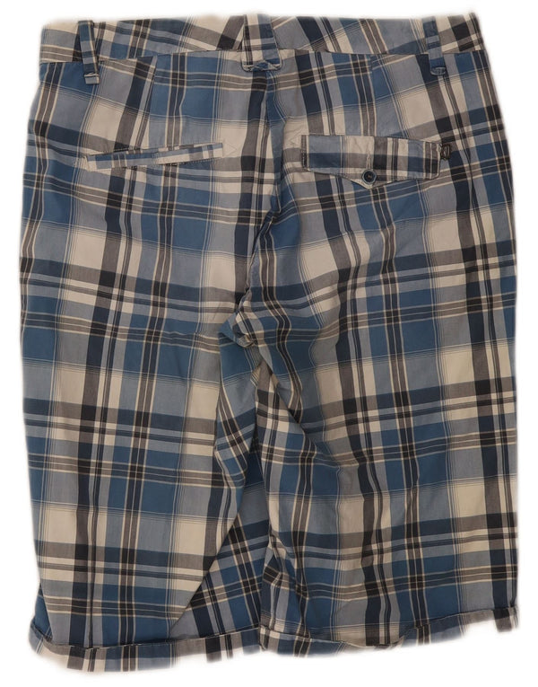 Shorts Chino masculino Dondup W33 xadrez azul médio