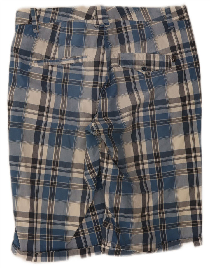 Shorts Chino masculino Dondup W33 xadrez azul médio