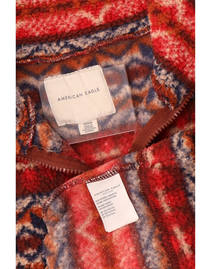 American Eagle Mens Loose Fit Fleece Jumper Pequeno Multicolorido Fair Isle