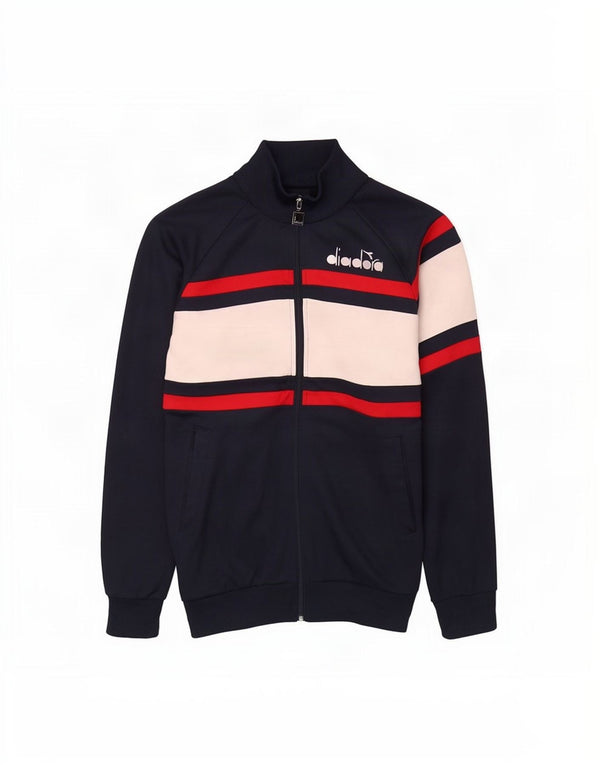 Diadora Mens Tracksuit Top Jacket Grande Azul Marinho Colourblock Poliéster