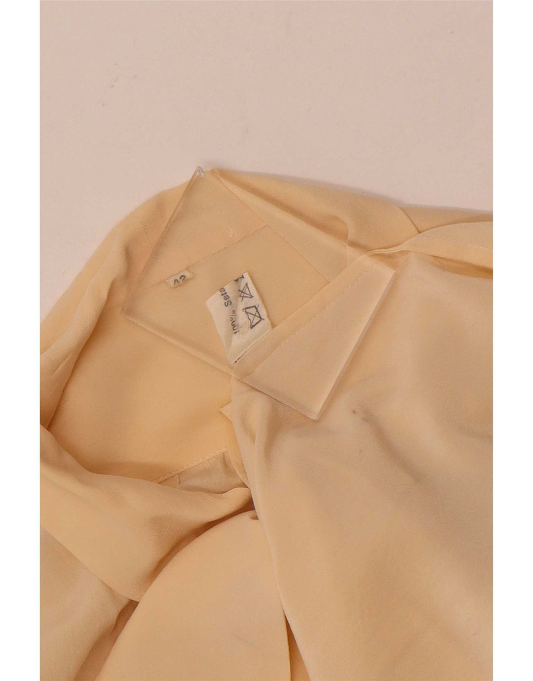 Blusa feminina vintage com gravata frontal IT 42 seda amarela média