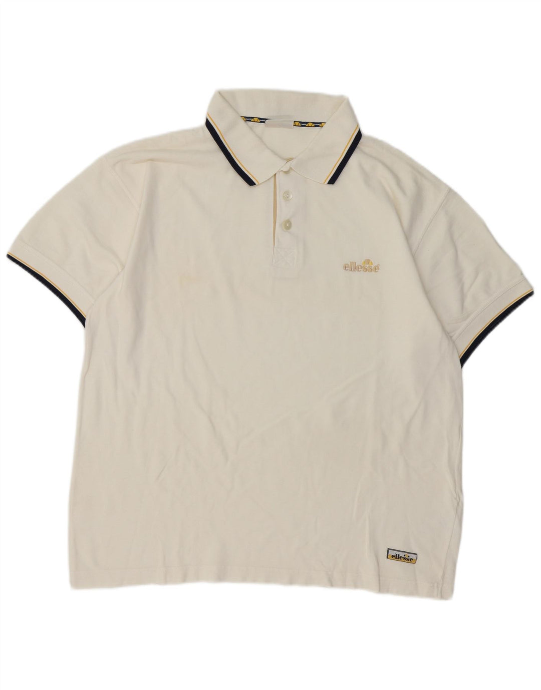 Camisa polo masculina Ellesse grande algodão branco