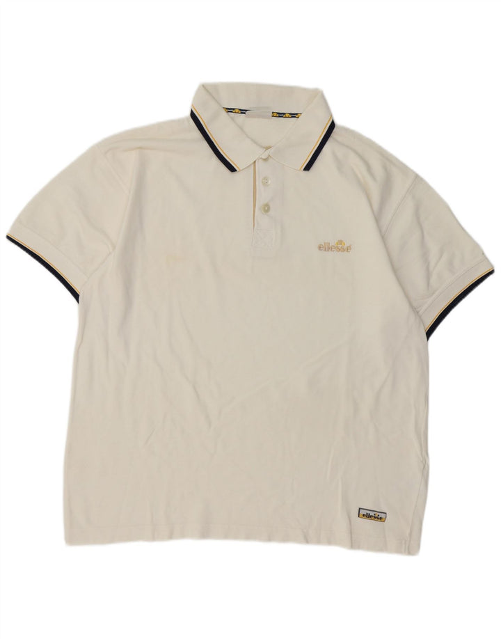 Camisa polo masculina Ellesse grande algodão branco