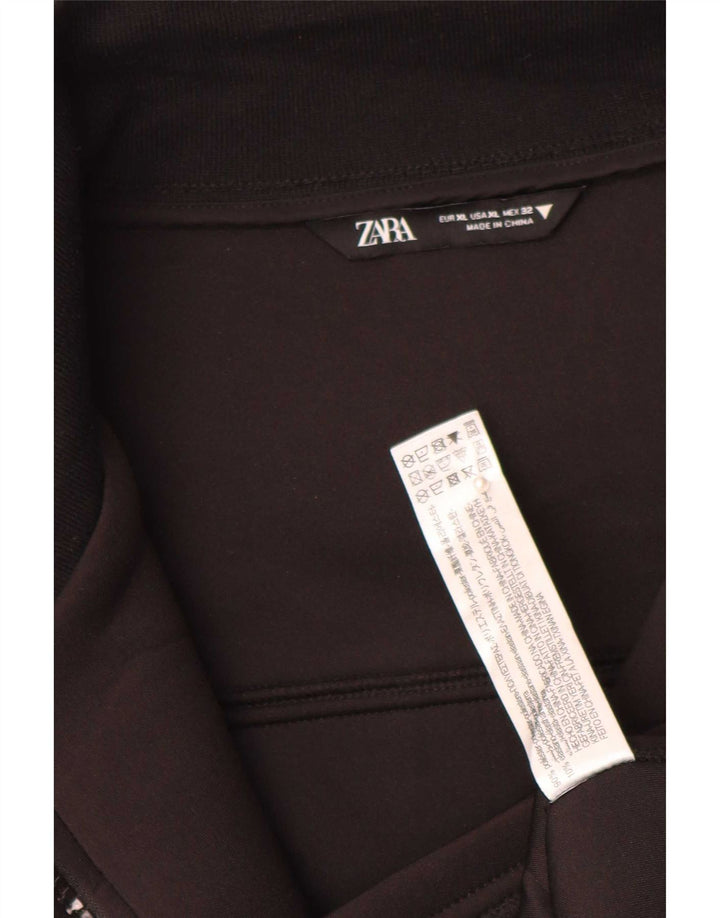 Jaqueta bomber feminina Zara UK 18 XL preto poliéster