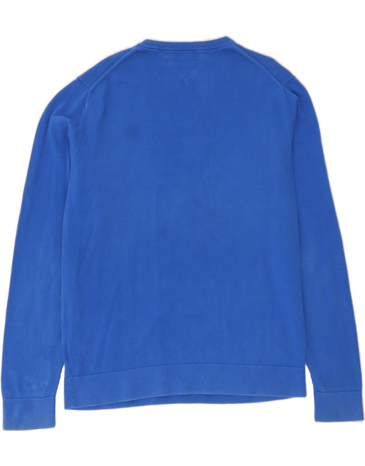 TOMMY HILFIGER Mens V-Neck Jumper Sweater 2XL Blue Cotton Vintage Tommy Hilfiger and Second-Hand Tommy Hilfiger from Messina Hembry 