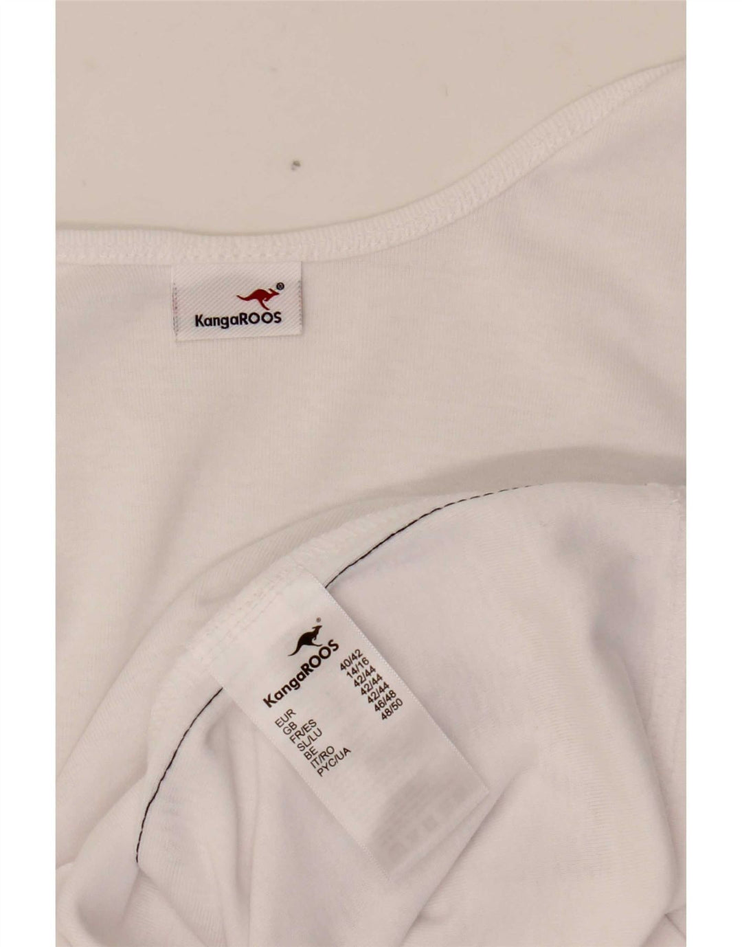 Colete feminino Kangaroos UK 14/16 grande algodão branco