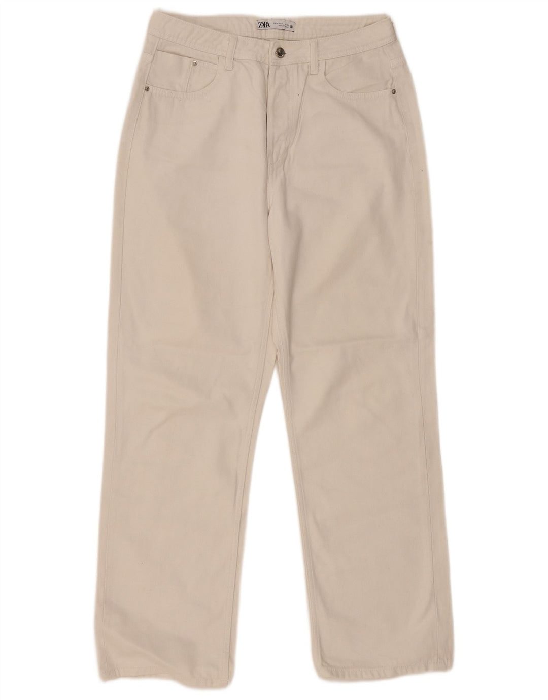 Calça jeans reta feminina Zara EU 38 pequena W28 L29 branca