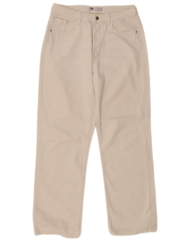 Calça jeans reta feminina Zara EU 38 pequena W28 L29 branca