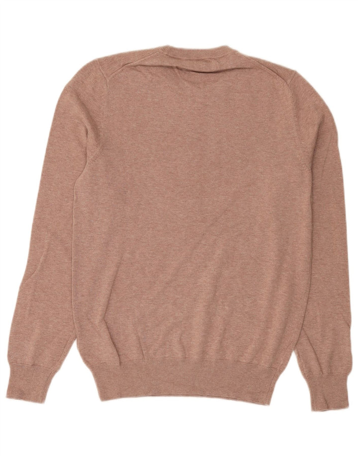 Suéter masculino Marks & Spencer com gola redonda, algodão rosa médio