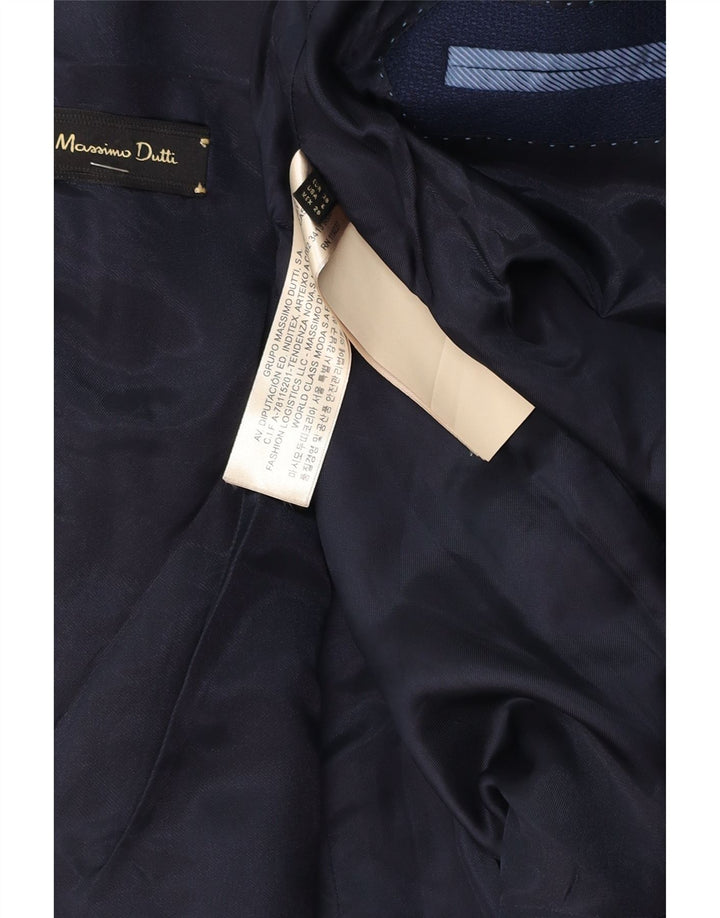 Jaqueta blazer feminina Massimo Dutti com 1 botão EU 38 médio azul marinho viscose