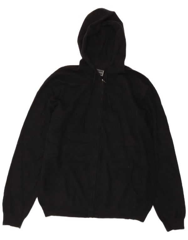 Suéter cardigã masculino com capuz John Lewis 2XL caxemira preta