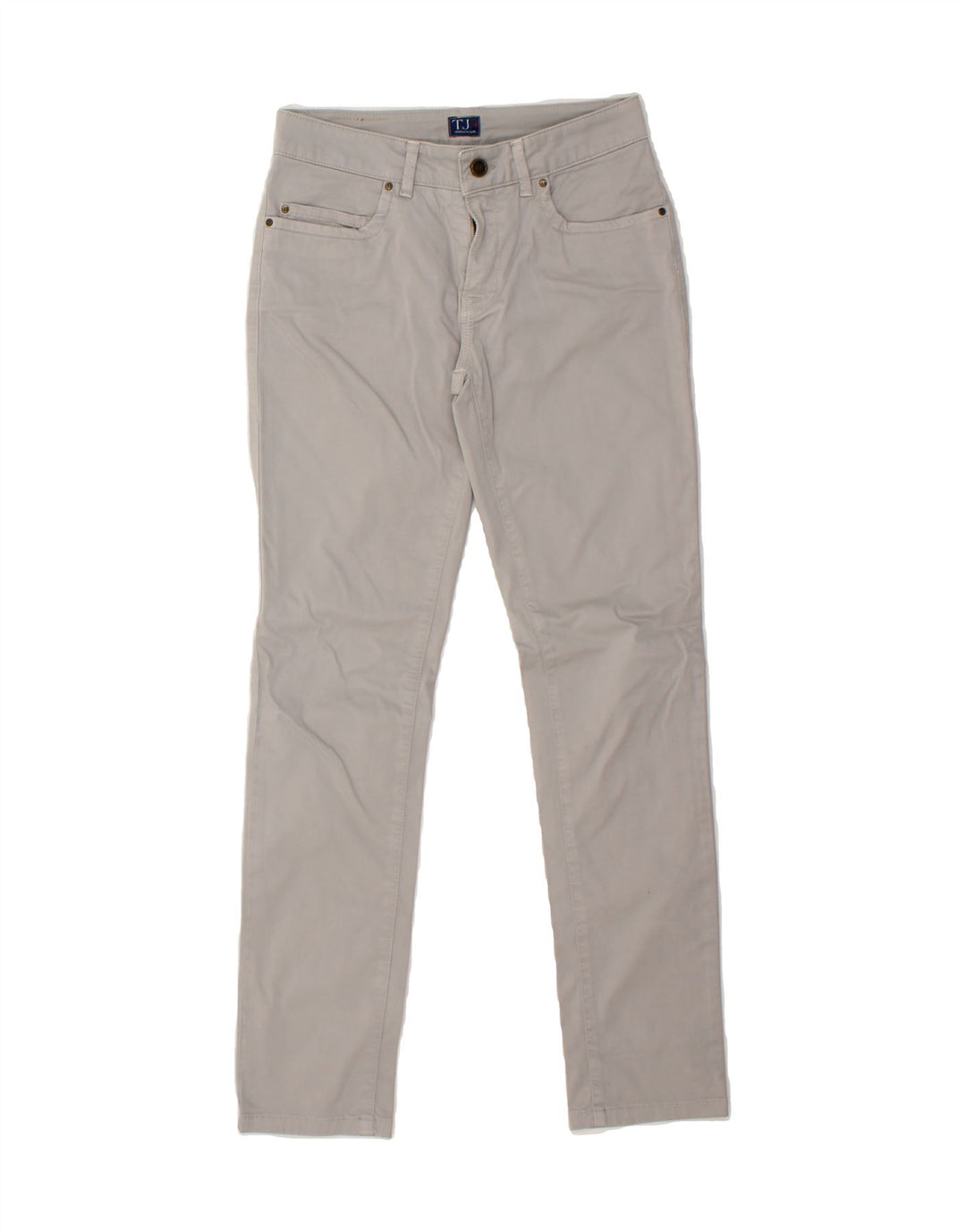 TRUSSARDI Womens Slim Casual Trousers W26 L30 Grey Cotton Vintage Trussardi and Second-Hand Trussardi from Messina Hembry 