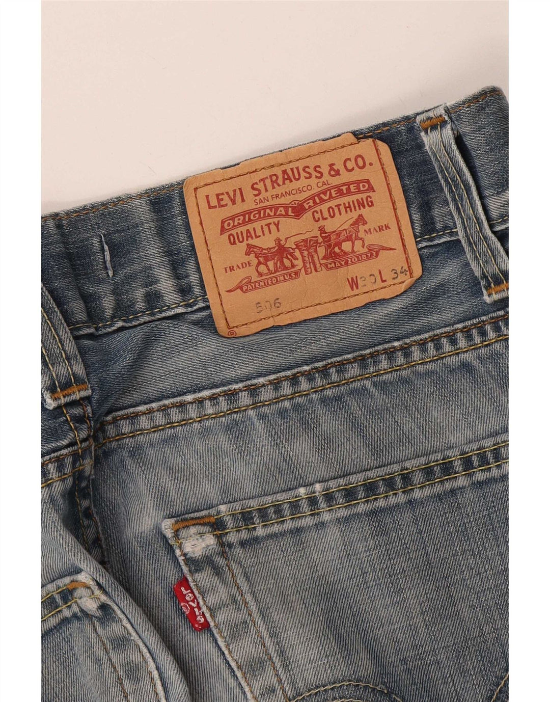 Calça jeans masculina Levi's 506 Standard Fit Straight W30 L34 Azul