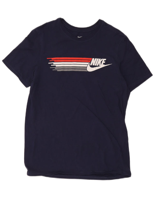 Camiseta Nike masculina Athletic Cut Graphic Top Médio Azul Marinho
