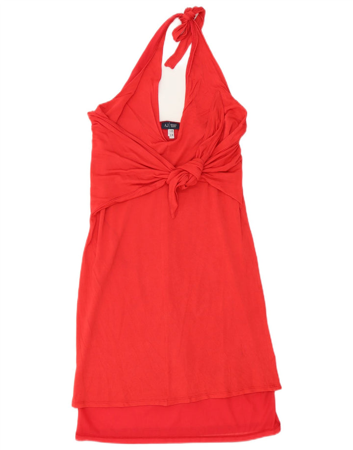 Vestido Halter Feminino Armani Jeans UK 12 Médio Vermelho