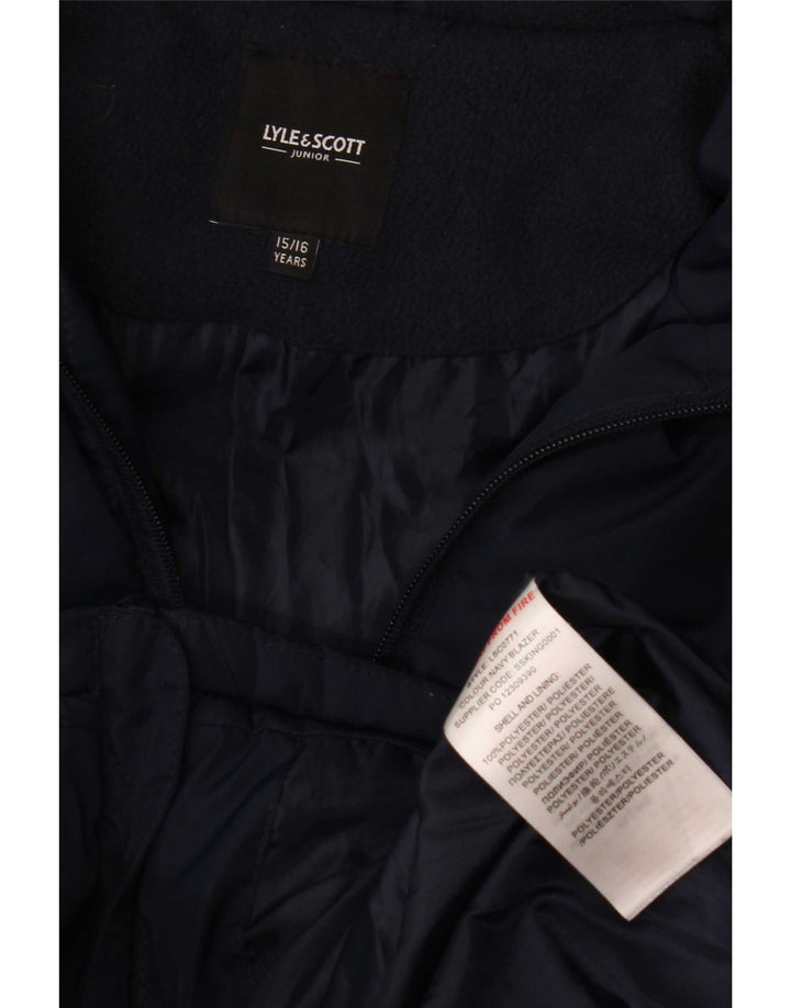 Jaqueta acolchoada com capuz para meninos Lyle & Scott 15-16 anos azul marinho poliéster