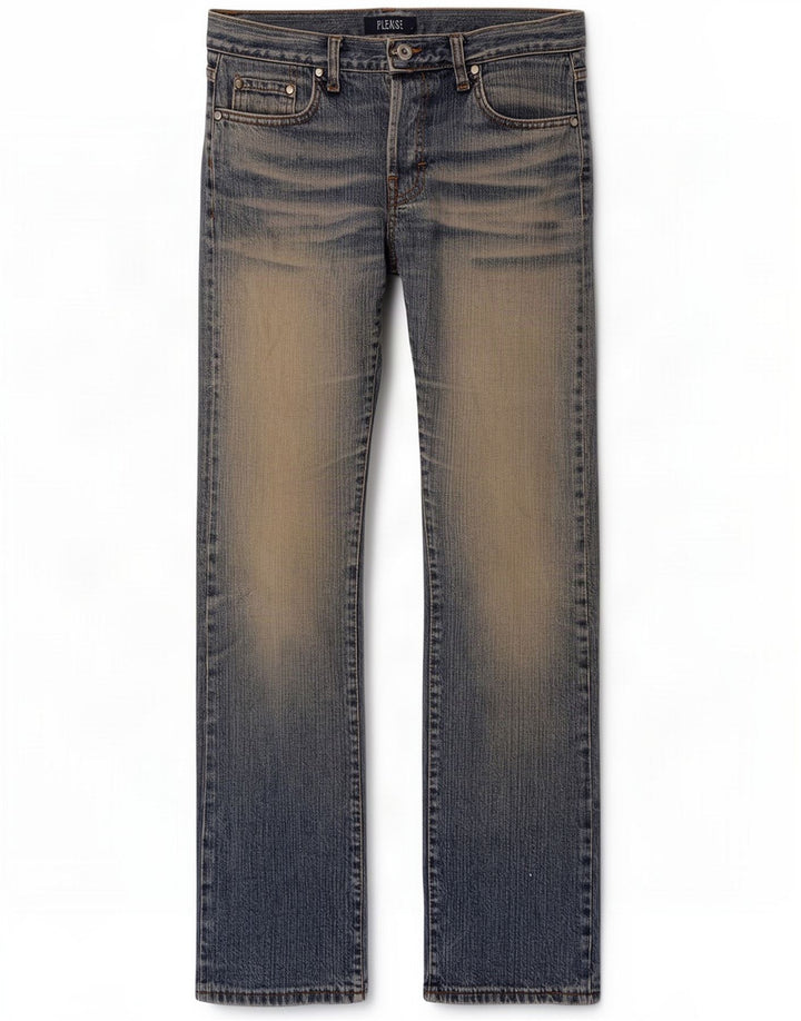 Por favor, jeans reto feminino médio W30 L31 algodão azul